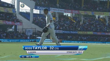 India VS NZ 2016, 3rd Test day 4 - Ross Taylor Wicket
