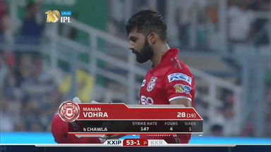 M11: KKR vs KXIP – Manan Vohra Wicket