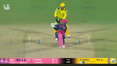 IPL 2025 M11: RR vs CSK - Nitish Rana Six