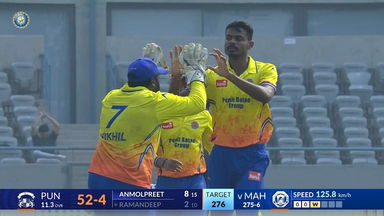 Vijay Hazare Trophy 2025 QF3, Maharashtra vs Punjab: Fall of Wickets
