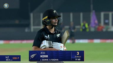 IND-W vs NZ-W 2024, 1st ODI: Jess Kerr Wicket