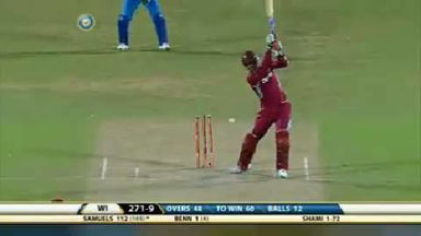 4TH ODI: IND vs WI – Marlon Samuels Wicket