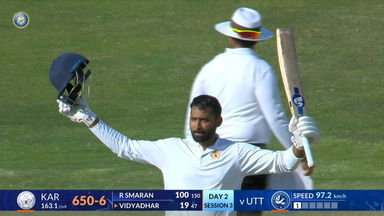 Ranji Trophy 2025-26 SF1, Uttarakhand vs Karnataka: R Smaran shines with a clinical 135 (216)