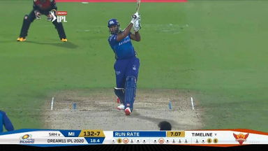 M56: SRH vs MI – Kieron Pollard Six