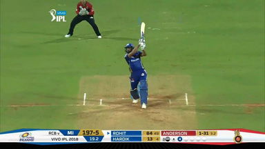 M14: MI vs RCB – Rohit Sharma Six