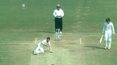 Umesh Yadav takes a tumble