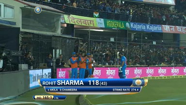 IND vs SL 2017, 2nd T20I: Rohit Sharma Wicket