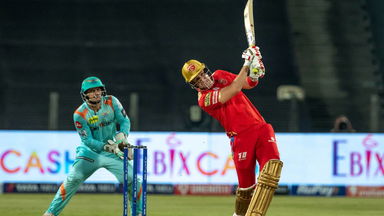 Hammered: Liam Livingstone's dual sixes against Bishnoi
