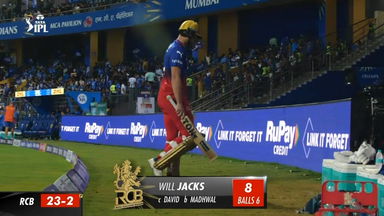 M25: MI vs RCB – Will Jacks Wicket