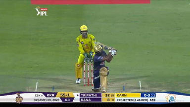 M21: KKR vs CSK – Rahul Tripathi Six