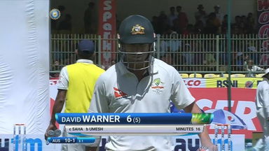 IND vs AUS 2017 - 4th Test day 3: David Warner Wicket