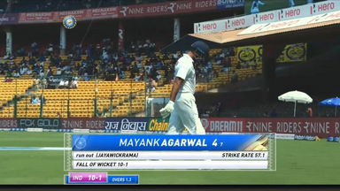 IND vs SL 2022, 2nd Test, Day 1: Mayank Agarwal Wicket