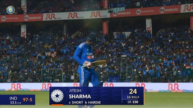 IND vs AUS 2023-24, 5TH T20I: Jitesh Sharma Wicket