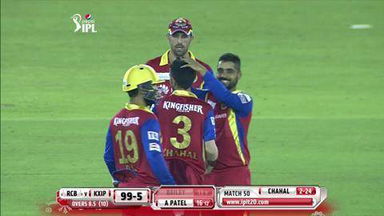 M50: KXIP vs RCB – George Bailey Wicket