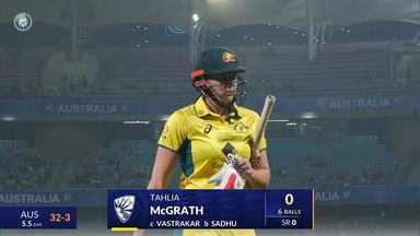 IND-W vs AUS-W 2023-24, 1st T20I: Tahlia McGrath Wicket