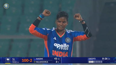 IND-W vs SL-W 2025, 5th T20I: Fall of Wickets