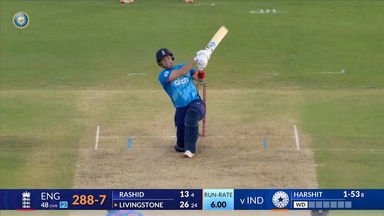 IND vs ENG 2025, 2nd ODI: Liam Livingstone Six
