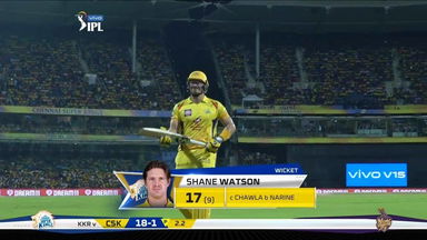M23: CSK vs KKR – Shane Watson Wicket