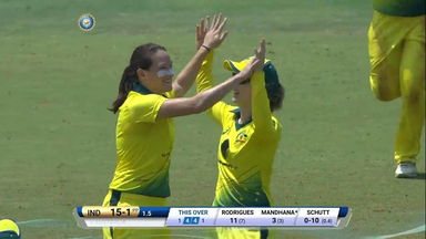 Megan Schutt's rare hat-trick against India