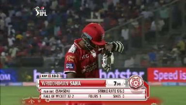 M3: KXIP vs RR – Wriddhiman Saha Wicket