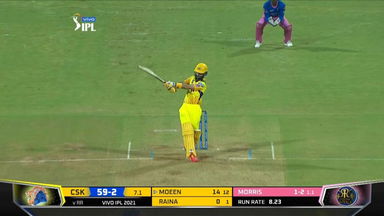 M12: CSK vs RR   – Moeen Ali Six