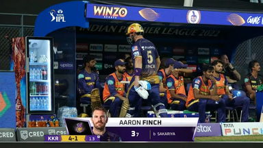M41: DC vs KKR – Aaron Finch Wicket