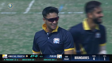 Syed Mushtaq Ali Trophy 2022 SF1 : 6 & OUT: Abhishek Sharma's comeback against Prashant Chopra