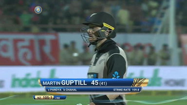 IND vs NZ 2017, 2nd T20I: Martin Guptill Wicket