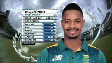 India 'A' vs SA 'A' - 6th ODI : Khaya Zondo - 86 (60)