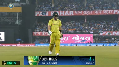 IND vs AUS 2023-24, 2ND ODI: Josh Inglis Wicket