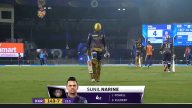 M19: KKR vs DC – Sunil Narine Wicket