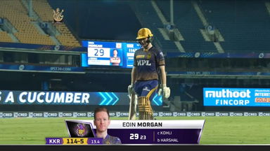 M10: RCB vs KKR   – Eoin Morgan Wicket