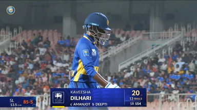 IND-W vs SL-W 2025, 3rd T20I: Kavisha Dilhari Wicket