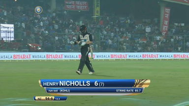 IND vs NZ 2017, 1st T20I: Henry Nicholls Wicket