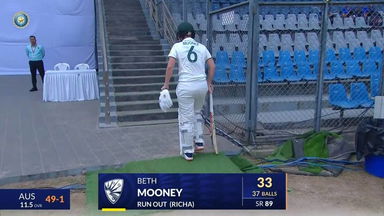 IND-W vs AUS-W 2023-24, 1st Test: Beth Mooney Wicket