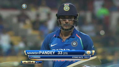 IND vs AUS 2017, 4th ODI: Manish Pandey Wicket