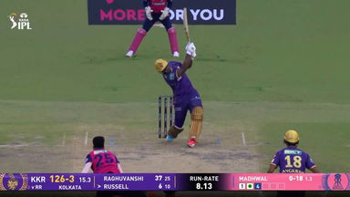IPL 2025 M53: KKR vs RR - Andre Russell Six