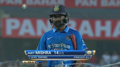 IND vs NZ 2016, 4th ODI: Amit Mishra  Wicket