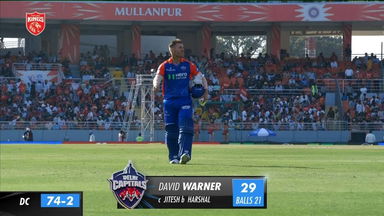 M02: PBKS vs DC –  David Warner Wicket