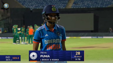 IND-W vs SA-W 2024, 3rd ODI: Priya Punia Wicket