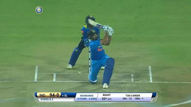 IND vs SL 2017, 2nd T20I: Rohit Sharma Six