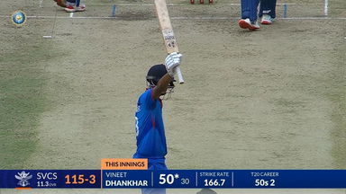 SMAT 2024, Andhra vs Services: Vineet Dhankhar leads Services' fight with 51(32)