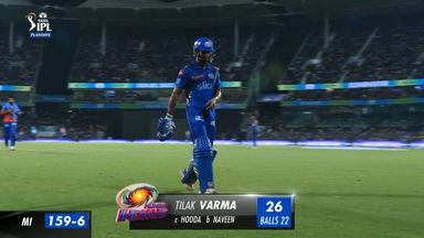 Eliminator: LSG vs MI – Tilak Varma Wicket
