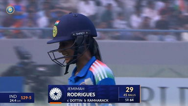 IND-W vs WI-W 2024, 3rd ODI: Jemimah Rodrigues Wicket