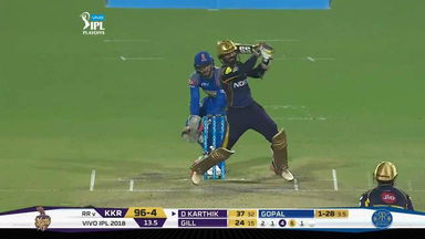 Eliminator: KKR vs RR – Dinesh Karthik Six