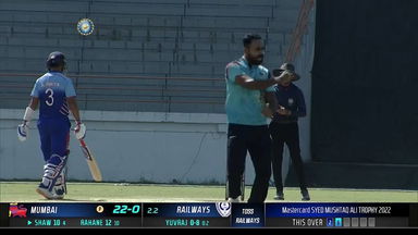 Syed Mushtaq Ali Trophy 2022: Shaw & Rahane: Railways pacer Yuvraj Singh's twin strikes in an over
