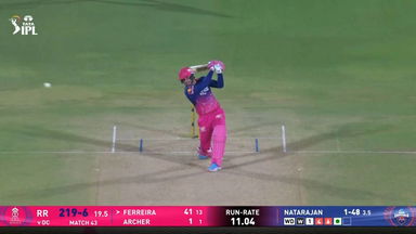 IPL 2026 M43: RR vs DC - Donovan Ferreira Six