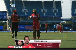 M14: PBKS vs SRH   – Fabian Allen Wicket