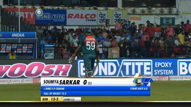 IND vs BAN 2019, 3rd T20I: Soumya Sarkar Wicket