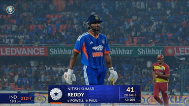 IND vs WI 2026, 4th T20I: Nitish Kumar Reddy Wicket